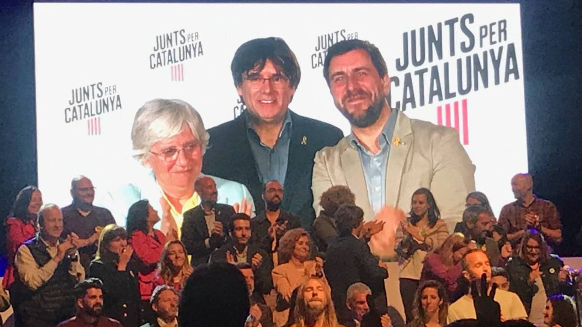 Ponsatí, Puigdemont y Comín, tras las europeas.