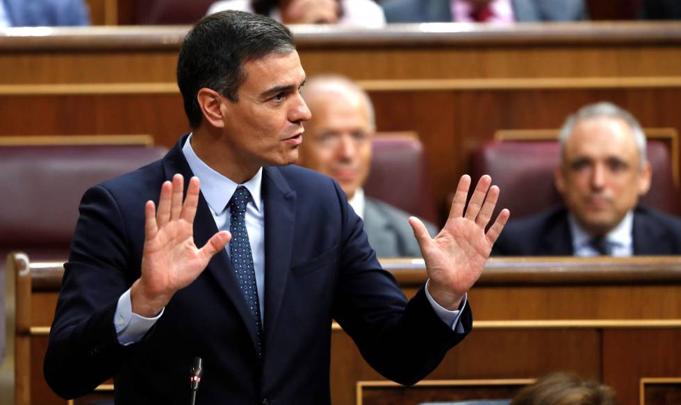 El presidente del Gobierno en funciones y candidato socialista, Pedro Sánchez, este martes, en el Congreso de los Diputados.