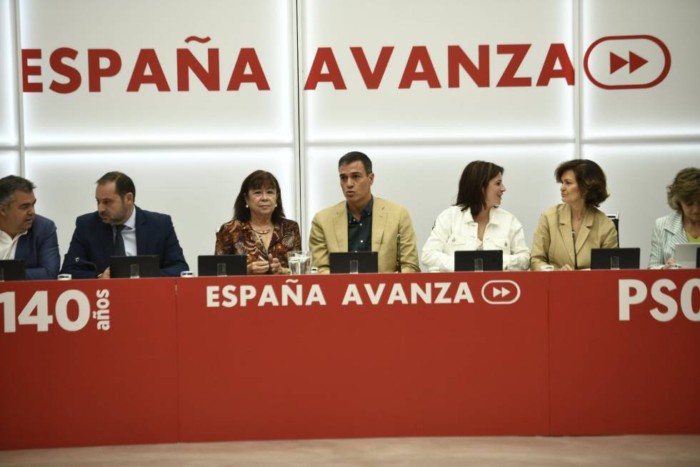 Reunión de la Ejecutiva del PSOE en Ferraz. 
