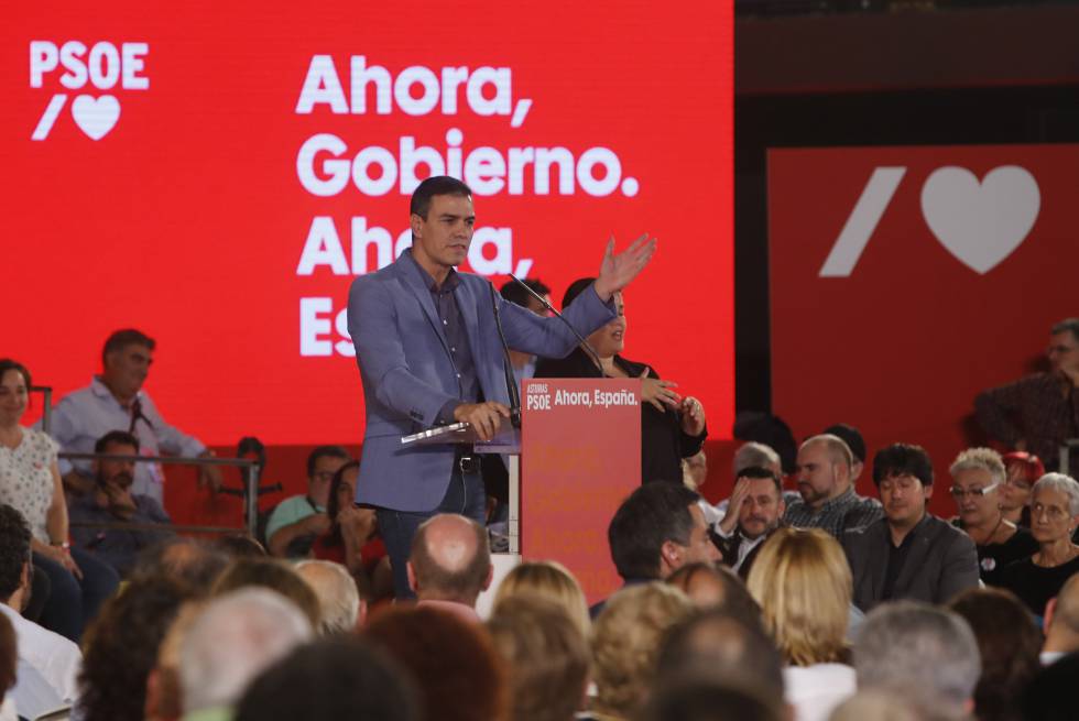 El presidente del Gobierno en funciones, Pedro Sánchez, en un acto del PSOE este viernes en Oviedo.