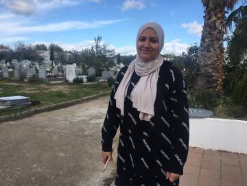 Ilhan Mohamed, en el cementerio musulmán de Griñón.