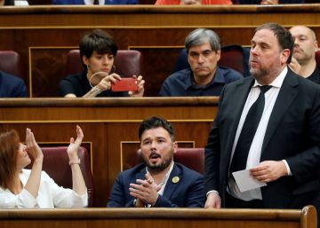 El político catalán preso Oriol Junqueras, en el Congreso el pasado 21 de mayo