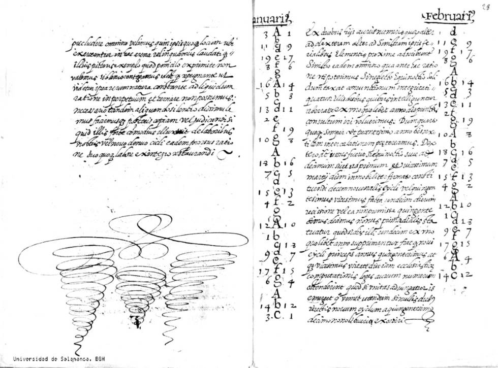 Copia de 1578 de la propuesta de la Universidad de Salamanca de 1515 para modificar el calendario.