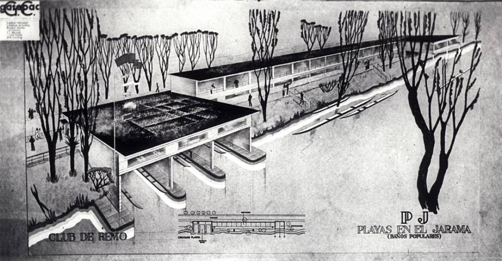 Proyecto de un club de remo para el Jarama de Gatepac.