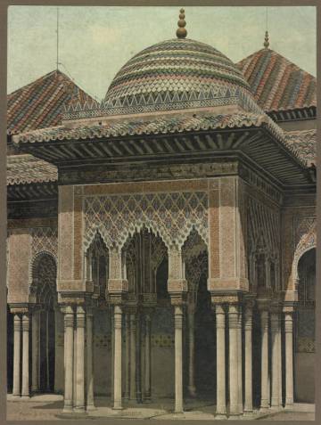Imagen de 1902 con el templete este, después de la restauración y añadido de cupulín de Rafael Contreras en 1859.
