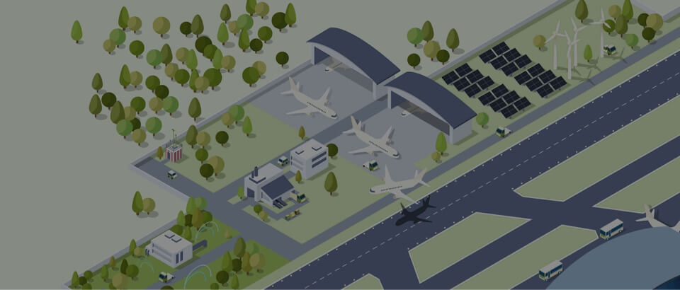 Tercer detalle de la ilustración de un aeropuerto