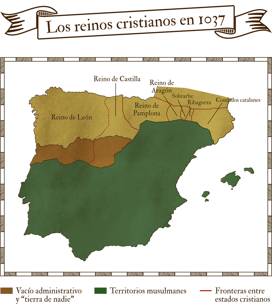 Los reinos cristianos en 1037