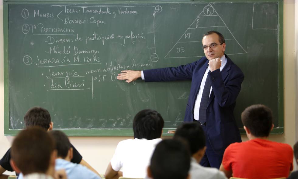 Una clase de Historia de la Filosofía en un instituto madrileño.