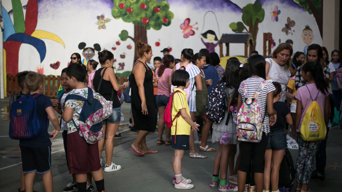 Alumnos de un colegio público de Barcelona.