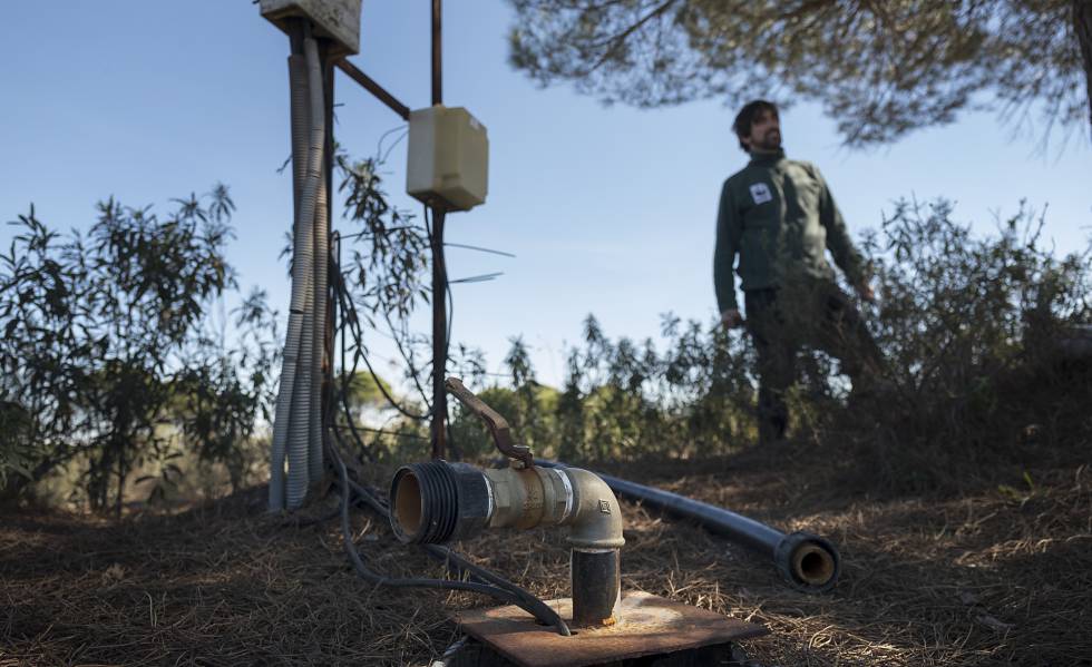 Uno de los pozos ilegales que rodean al espacio protegido de DoÃ±ana.