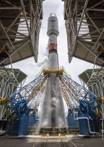 Lanzamiento de satélites O3b, el pasado abril.