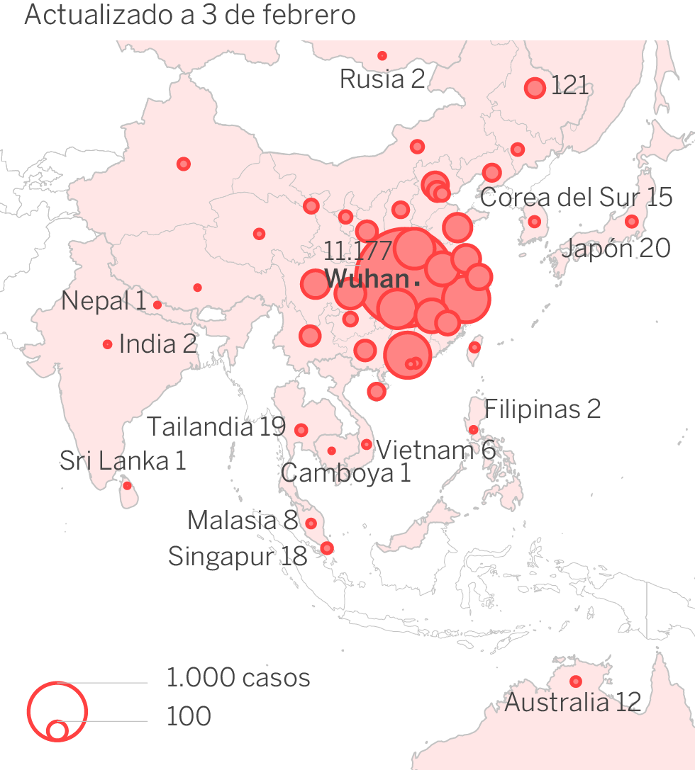 El coronavirus de Wuhan| La epidemia supera ya las 800 muertes en China
