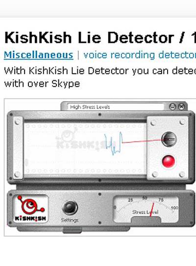 kishkish lie detector for skype