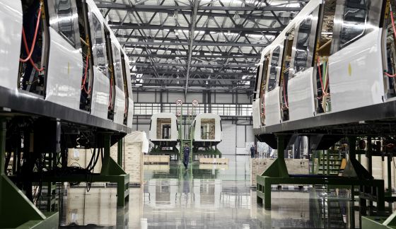 Fábrica de CSR en Ningbo, donde se ensamblan trenes eléctricos.