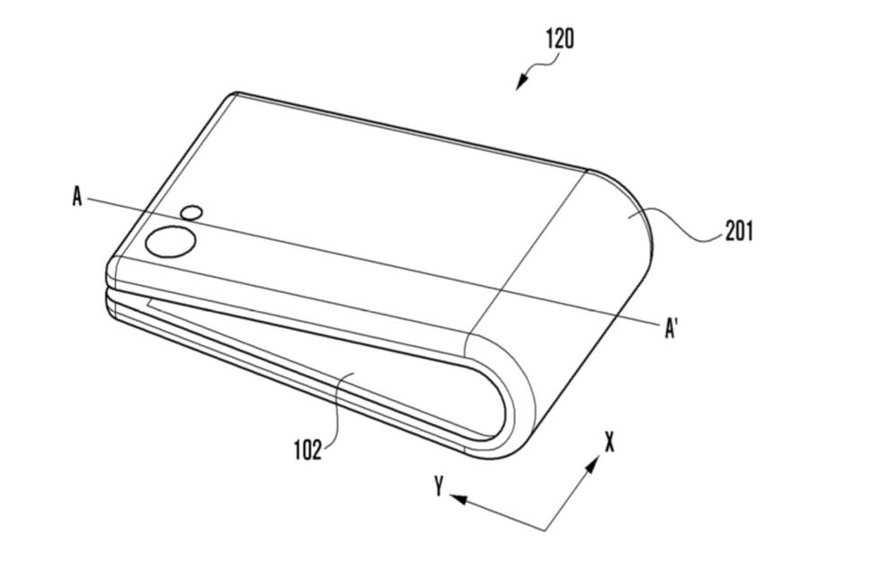 Un prototipo del ´smartphone´plegable.