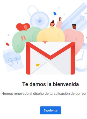 Welcome screen to the new design of Gmail.