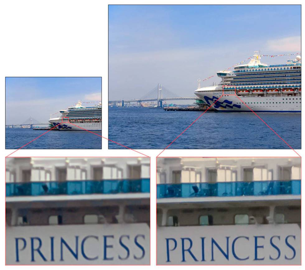 A la izquierda, una fotografÃ­a tomada con una cÃ¡mara de 12 megapÃ­xeles. A la derecha, una imagen obtenida con el sensor IMX586 (48 megapÃ­xeles).