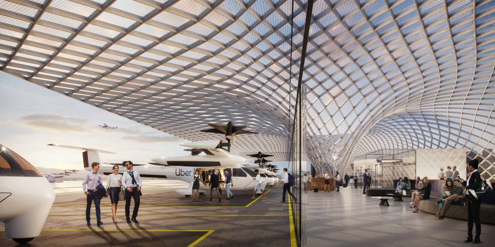 Proyecto de "puerto del cielo" para cinco coches voladores en Santa Clara para la región de San Francisco.