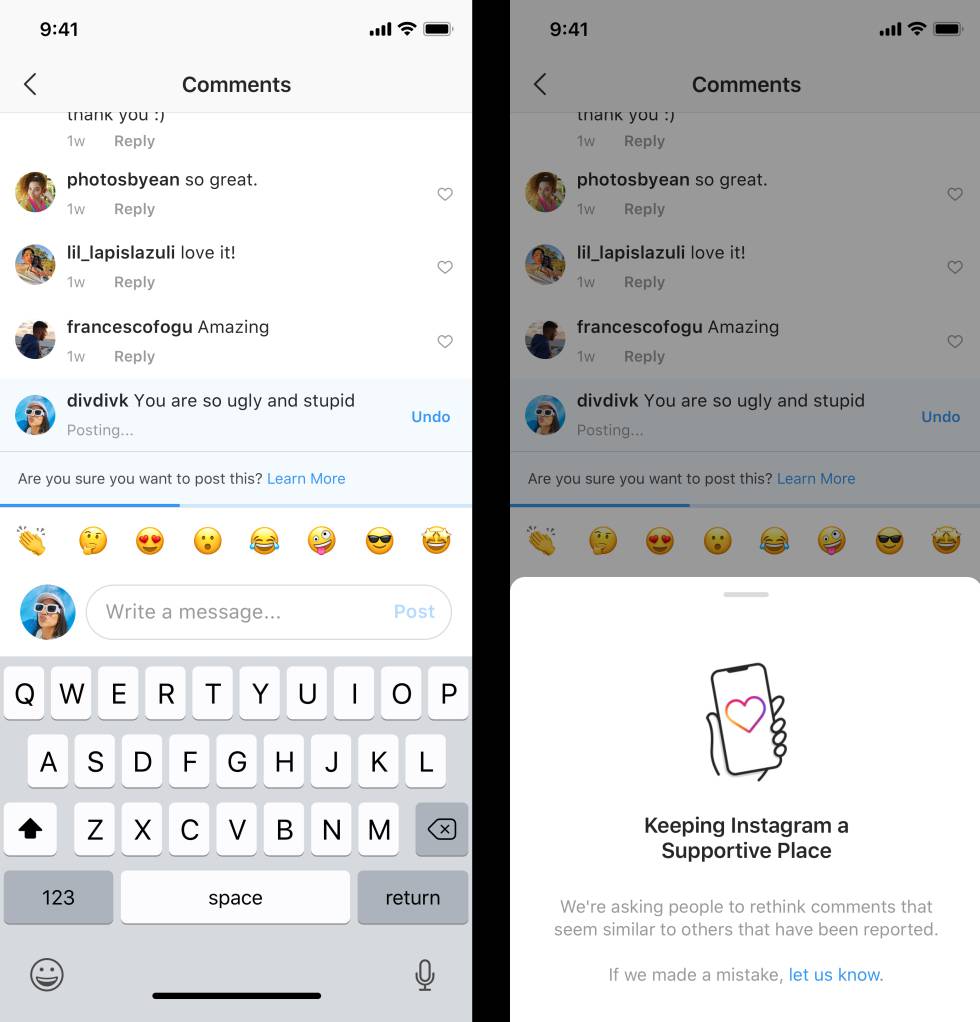 Are you sure you want to publish this ?: Instagram's new features to combat bullying