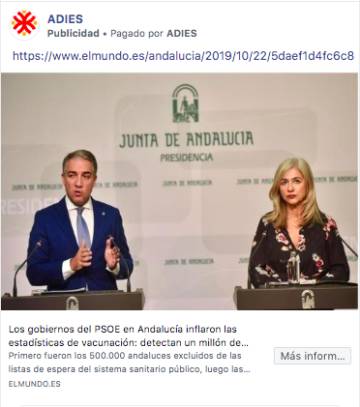 Páginas falsas de Facebook a favor del PP se gastan hasta 40.000 euros en anuncios