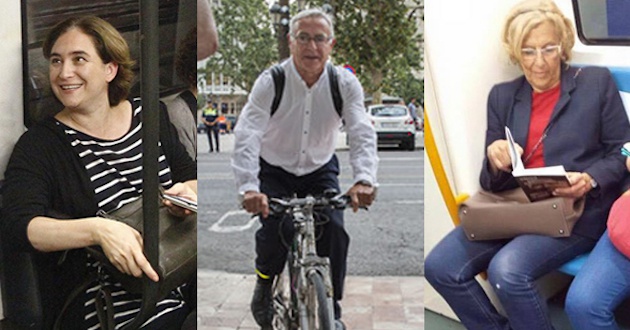 La bici y el metro como símbolo: por qué nos gusta ver a los alcaldes sin coche oficial