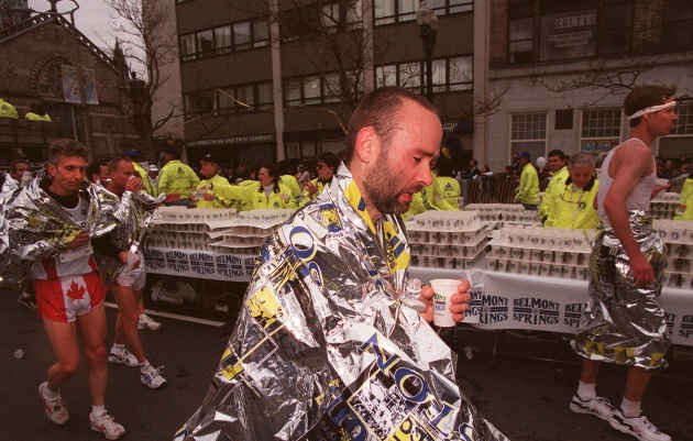 &quot;Finisher&quot; del Marat&oacute;n de Boston. Foto: Jonathan Wiggs/The Boston Globe via Getty Images