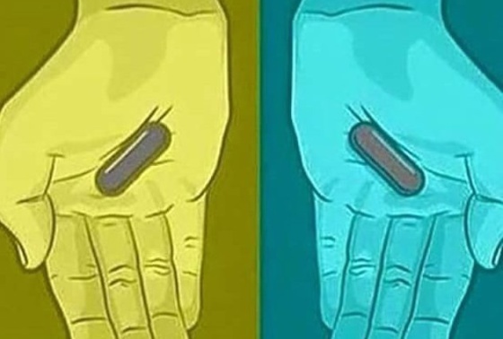 ¿De qué color ves estas píldoras: las dos grises o una 
