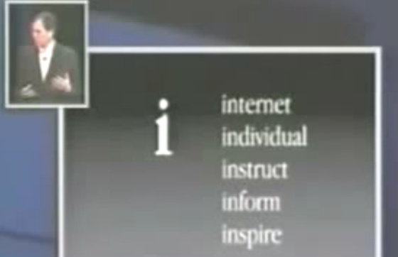 Os cinco 'i's que inspiraram o modelo de iMac apresentado por Steve Jobs em 1998. Os cinco 'i's que inspiraram o modelo de iMac apresentado por Steve Jobs em 1998.