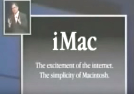 Imagem de um dos slides da apresentação de 1998 de Steve Jobs que pode ser assistida no YouTube. Imagem de um dos slides da apresentação de 1998 de Steve Jobs que pode ser assistida no YouTube.