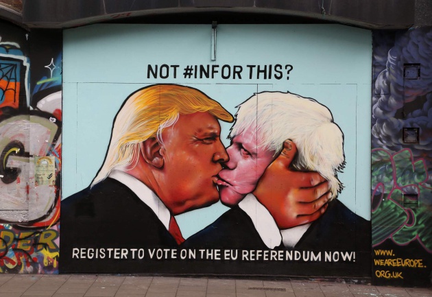 El grifiti aparecido en Bristol AFP PHOTO / Geoff Caddick