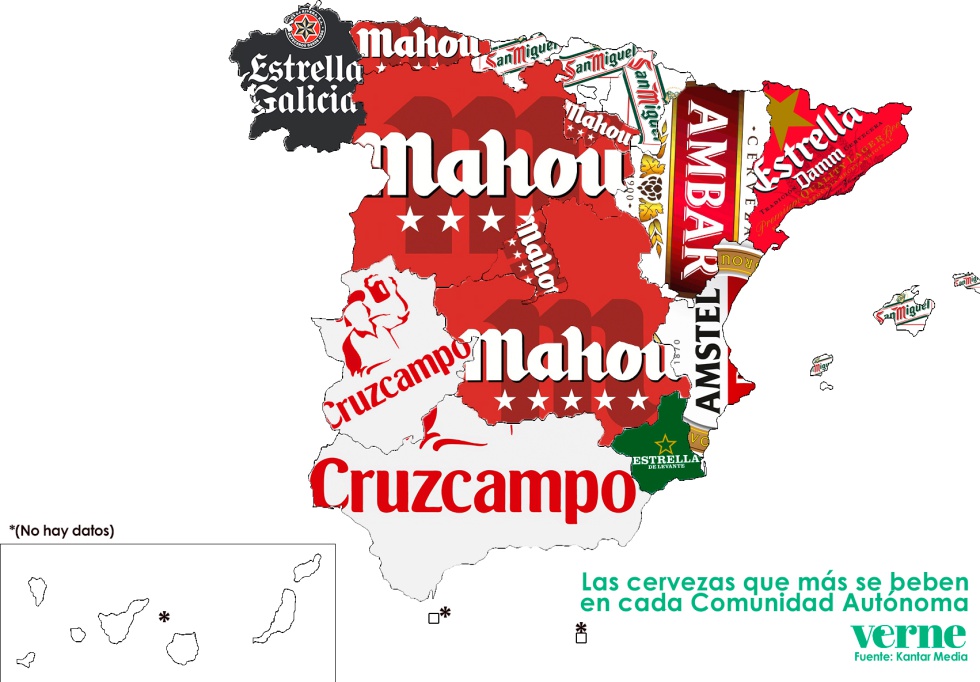pastel pelota Arena El mapa de España, según las cervezas que hay en nuestra nevera | Verne EL  PAÍS