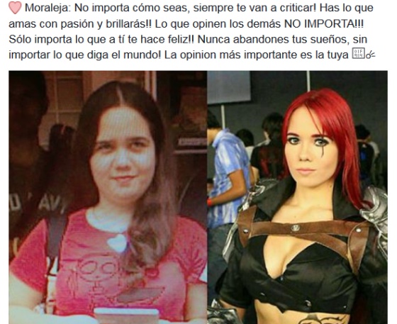 Ni fea ni 'fake', una cosplayer responde a las críticas sobre su