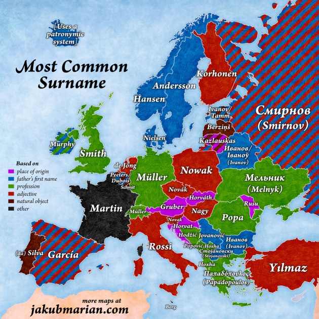 El Mapa Que Muestra Los Apellidos Mas Comunes De Europa Y Su
