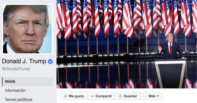 P&aacute;gina de Facebook de Donald Trump