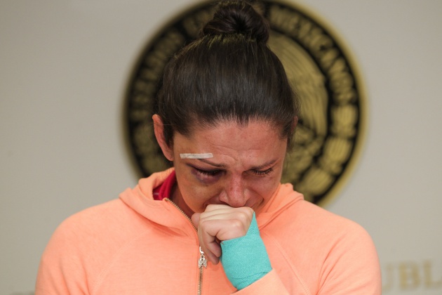 Guevara durante una conferencia de prensa en el Senado en la que denunci&oacute; la agresi&oacute;n