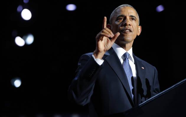 Obama durante su discurso de despedida