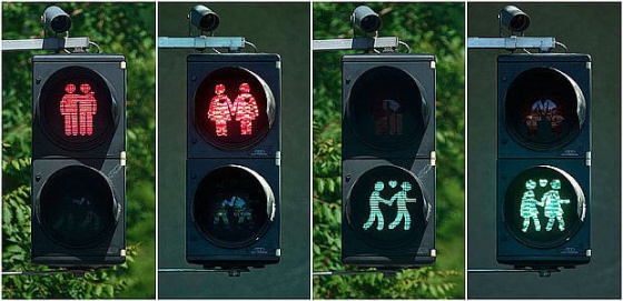 Resultado de imagen para semaforos con parejas homosexuales en españa