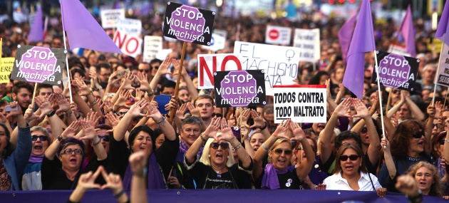 Manifestaci&oacute;n contra la violencia de genero en Madrid