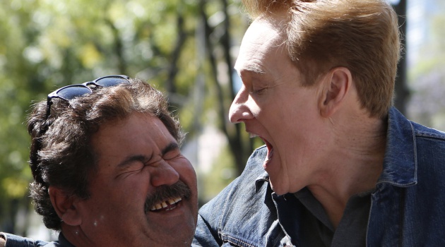 Conan O&#039;Brien durante su visita a la Ciudad de M&eacute;xico.