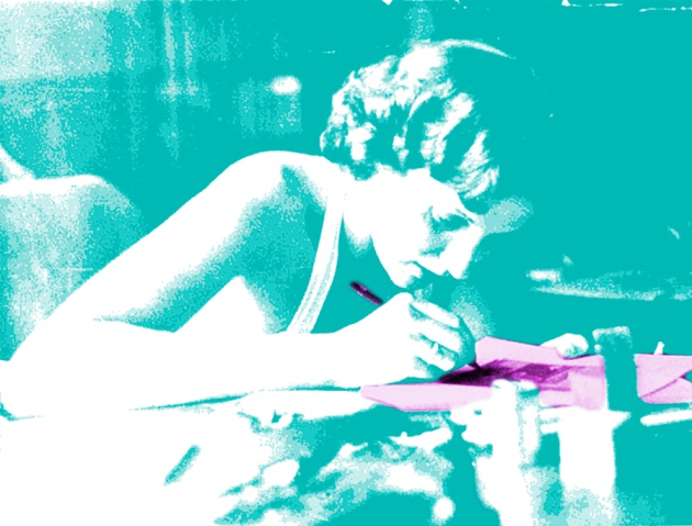 Ilustración: Anabel Bueno. La de la imagen es  Alice Bradley Sheldon, que firmó sus libros con el pseudónimo James Tiptree JR.