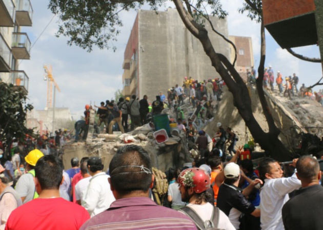Zona derrumbada en la Colonia del Valle, en la Ciudad de México. Foto: Cortesia Juan Manual Ramirez.