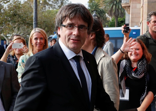 Puigdemont ha llegado a la hora al Parlament