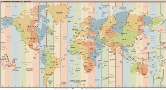 Husos horarios en el mundo (pincha para ampliar)