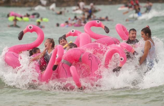 Menos noticias y más flamencos hinchables