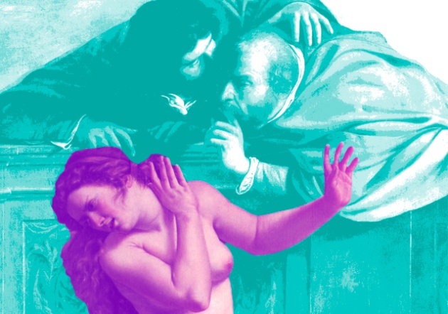 Ilustración: Anabel Bueno basada en el cuadro 'Susana y los viejos'.