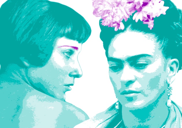 Nahui Olin y Frida Kahlo fueron contemporáneas, pero de una se recuerda su obra y de la otra solo sus amoríos. Montaje de Anabel Bueno a partir de fotos de Munal y Getty.