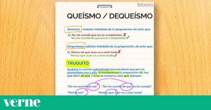 ¿Estás seguro de que no eres dequeísta? Prueba con este 