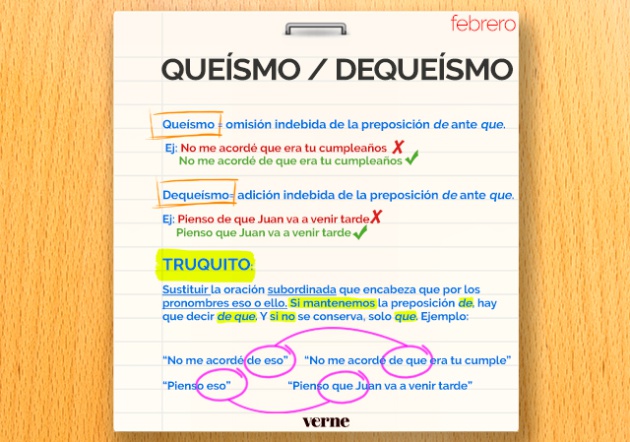 ¿Estás seguro de que no eres dequeísta? Prueba con este 