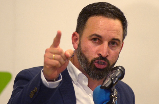 Santiago Abascal, durante un mitin en Granada previo a las elecciones autonómicas andaluzas