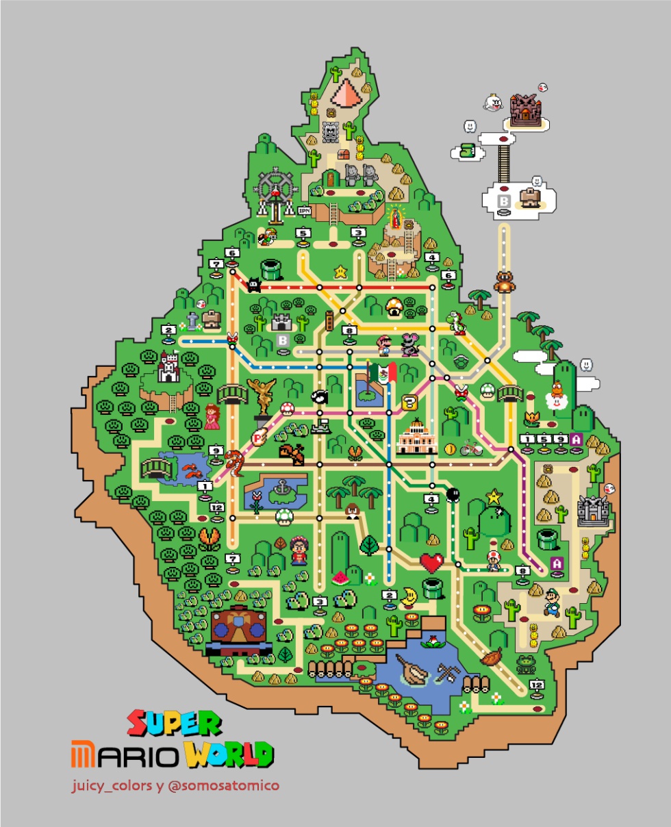 Este mapa muestra el metro de Ciudad de México en el mundo de 'Super Mario  World' | Verne México EL PAÍS